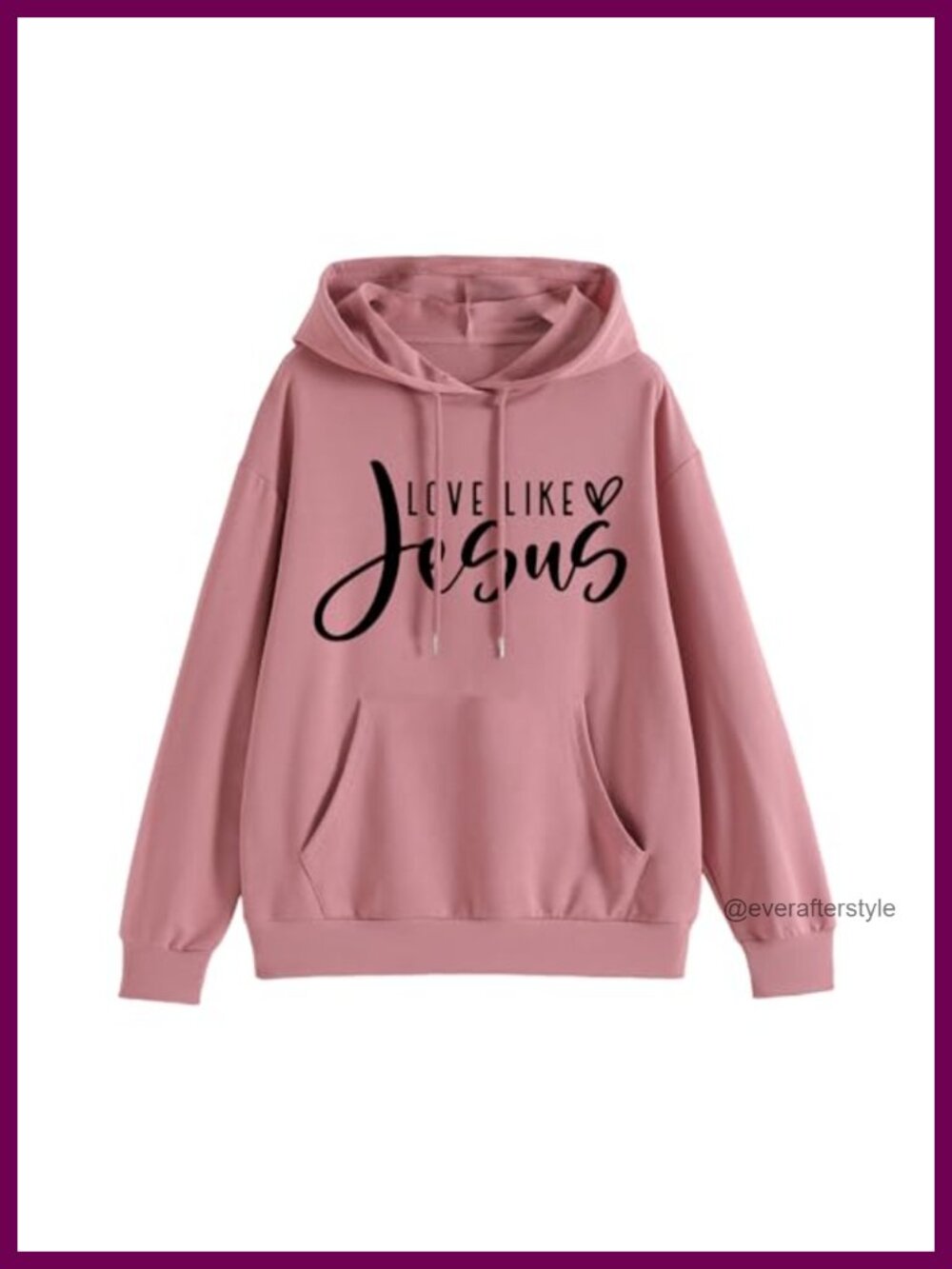 Love Like Jesus Christian Hooded Sweatshirt Cotton Blend Pullover Faith Top